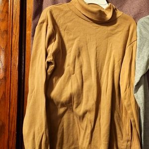 Girls turtleneck tan shirt
